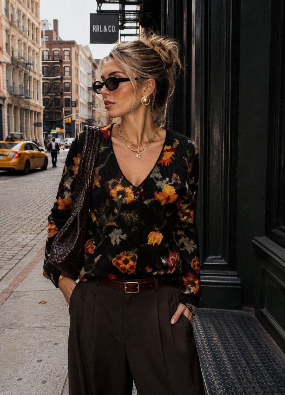 Peruvian Connection 100% Alpaca Cardigan Sweater Artsy Floral Boho Cozy Sz PM